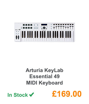 Arturia KeyLab Essential 49 MIDI Keyboard.