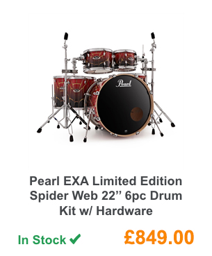 Pearl EXA Limited Edition Spider Web 22’’ 6pc Drum Kit w/ Hardware.