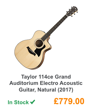 Taylor 114ce Grand Auditorium Electro Acoustic Guitar, Natural (2017).