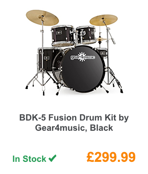 BDK-5 Fusion Drum Kit by Gear4music, Black.