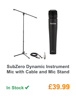 SubZero Dynamic Instrument Mic with Cable and Mic Stand.