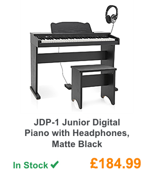 JDP-1 Junior Digital Piano with Headphones, Matte Black.