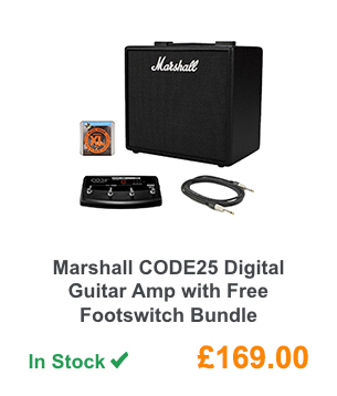 Marshall CODE25 Digital Guitar Amp with Free Footswitch Bundle.