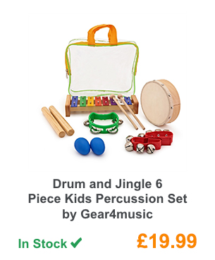 Drum and Jingle 6 Piece Kids Percussion Set by Gear4music.