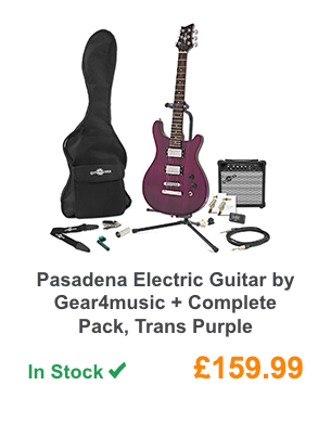 Pasadena Electric Guitar by Gear4music + Complete Pack, Trans Purple.
