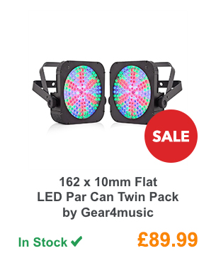 162 x 10mm Flat LED Par Can Twin Pack by Gear4music.