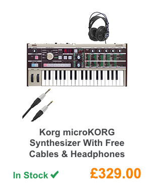 Korg microKORG Synthesizer With Free Cables & Headphones.