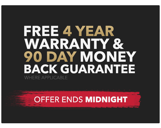 Free 4 Year Warranty & 90 Day Money Back Guarantee.