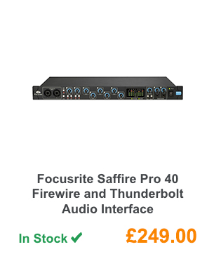 Focusrite Saffire Pro 40 Firewire and Thunderbolt Audio Interface.