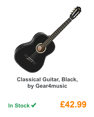 Classical Guitar, Black, by Gear4music.