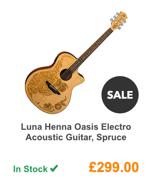 Luna Henna Oasis Electro Acoustic Guitar, Spruce.