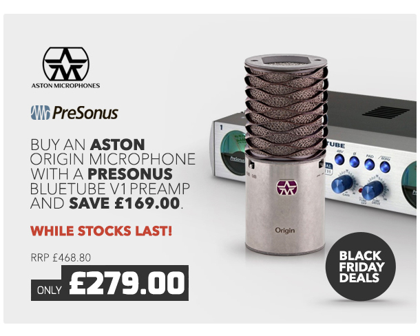Aston Mics Origin Cardioid Condenser Microphone with Presonus BlueTube Preamp.