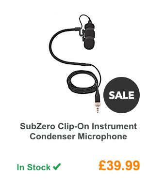 SubZero Clip-On Instrument Condenser Microphone.