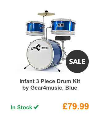 Infant 3 Piece Drum Kit by Gear4music, Blue.