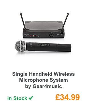 Single Handheld Wireless Microphone System by Gear4music.
