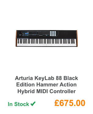 Arturia KeyLab 88 Black Edition Hammer Action Hybrid MIDI Controller.