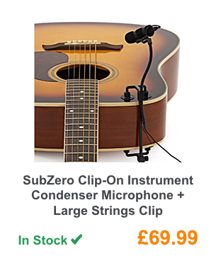 SubZero Clip-On Instrument Condenser Microphone + Large Strings Clip.