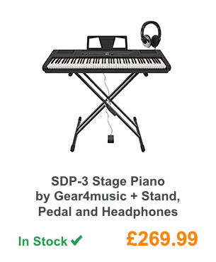 SDP-3 Stage Piano by Gear4music + Stand, Pedal and Headphones.