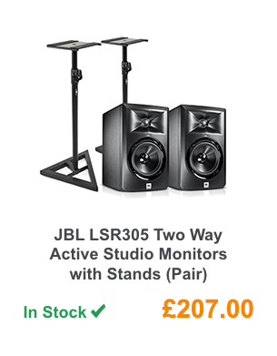 JBL LSR305 Two Way Active Studio Monitors with Stands (Pair).
