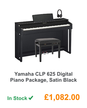 Yamaha CLP 625 Digital Piano Package, Satin Black.