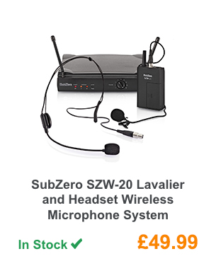 SubZero SZW-20 Lavalier and Headset Wireless Microphone System.