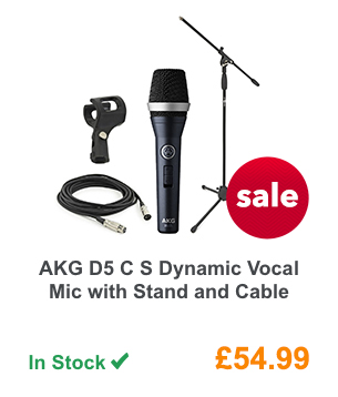 AKG D5 C S Dynamic Vocal Mic with Stand and Cable.