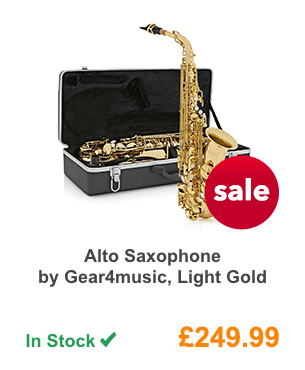 Alto Saxophone by Gear4music, Light Gold.