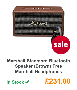 Marshall Stanmore Bluetooth Speaker (Brown) Free Marshall Headphones.
