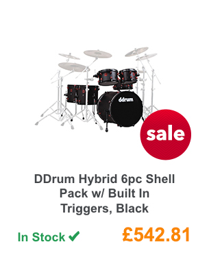 DDrum Hybrid 6pc Shell Pack w/ Built In Triggers, Black.