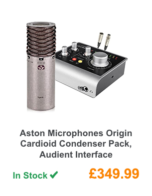 Aston Microphones Origin Cardioid Condenser Pack, Audient Interface.