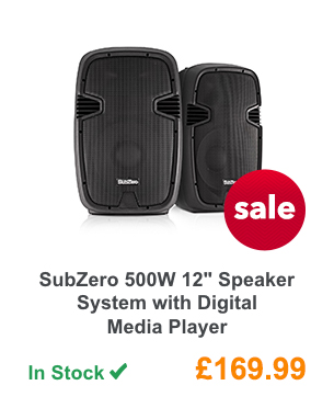 SubZero 500W 12inch Speaker System with Digital Media Player.