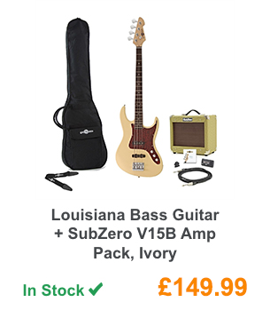 Louisiana Bass Guitar + SubZero V15B Amp Pack, Ivory.