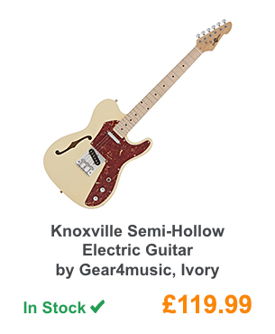 Knoxville Semi-Hollow Electric Guitar by Gear4music, Ivory.