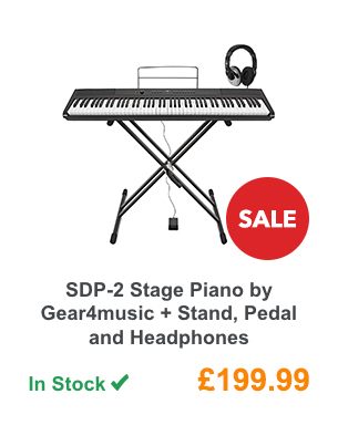 SDP-2 Stage Piano by Gear4music + Stand, Pedal and Headphones.