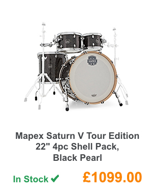 Mapex Saturn V Tour Edition 22inch 4pc Shell Pack, Black Pearl.