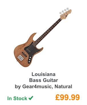 Louisiana Bass Guitar by Gear4music, Natural.
