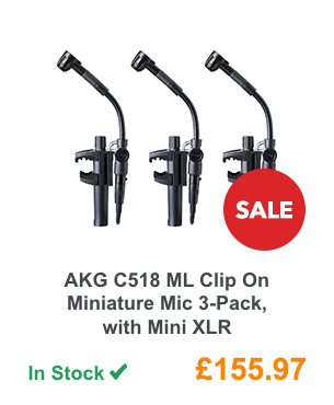 AKG C518 ML Clip On Miniature Mic 3-Pack, with Mini XLR.
