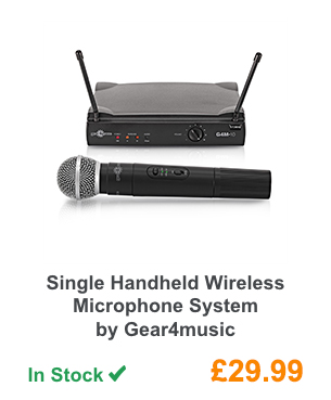 Single Handheld Wireless Microphone System by Gear4music.