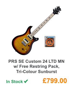 PRS SE Custom 24 LTD MN w/ Free Restring Pack, Tri-Colour Sunburst.