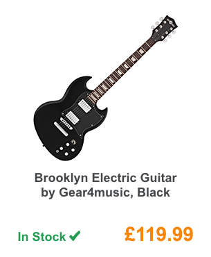 Brooklyn Electric Guitar by Gear4music, Black.