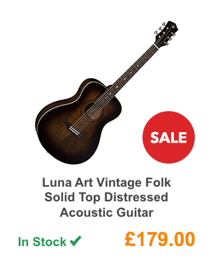 Luna Art Vintage Folk Solid Top Distressed Acoustic Guitar.