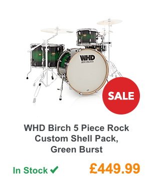 WHD Birch 5 Piece Rock Custom Shell Pack, Green Burst.