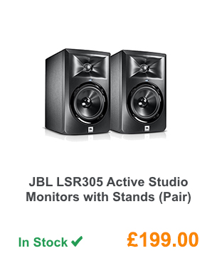 JBL LSR305 Active Studio Monitors with Stands (Pair).