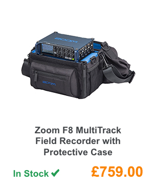 Zoom F8 MultiTrack Field Recorder with Protective Case.