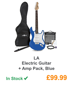 LA Electric Guitar + Amp Pack, Blue.