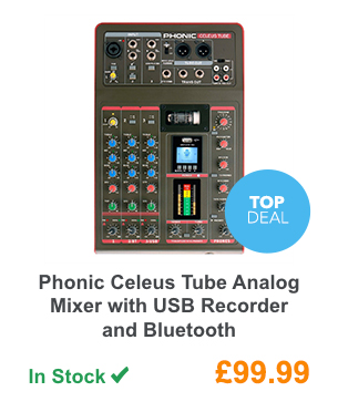Phonic Celeus Tube Analog Mixer with USB Recorder and Bluetooth.