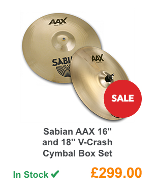 Sabian AAX 16'' and 18'' V-Crash Cymbal Box Set.