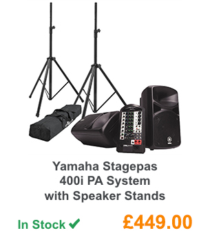 Yamaha Stagepas 400i PA System with Speaker Stands.