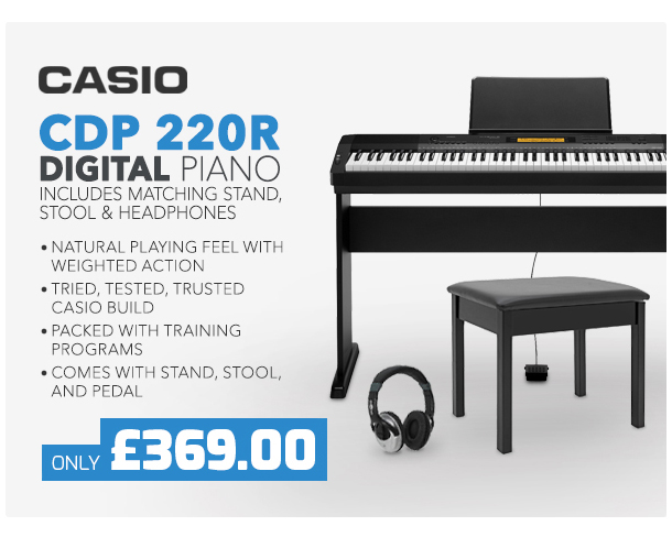 Casio CDP 220R Digital Piano Package Includes Matching Stand, Stool & Headphones.