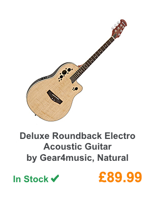Deluxe Roundback Electro Acoustic Guitar by Gear4music, Natural.